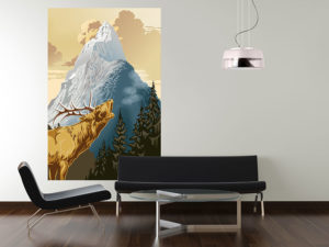 Stag King Of The Mountain Giant Art Print - Image 2