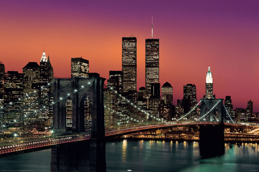New York Brooklyn Colour Bridge — Poster Plus