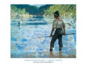 Frank Weston Benson - Salmon Fishing, 1927 Art Print