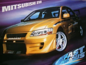 2 Fast 2 Furious Mitsubishi Evo Mini Poster