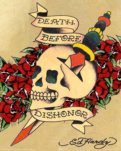 Ed Hardy Death Before Dishonour Mini Poster — Poster Plus