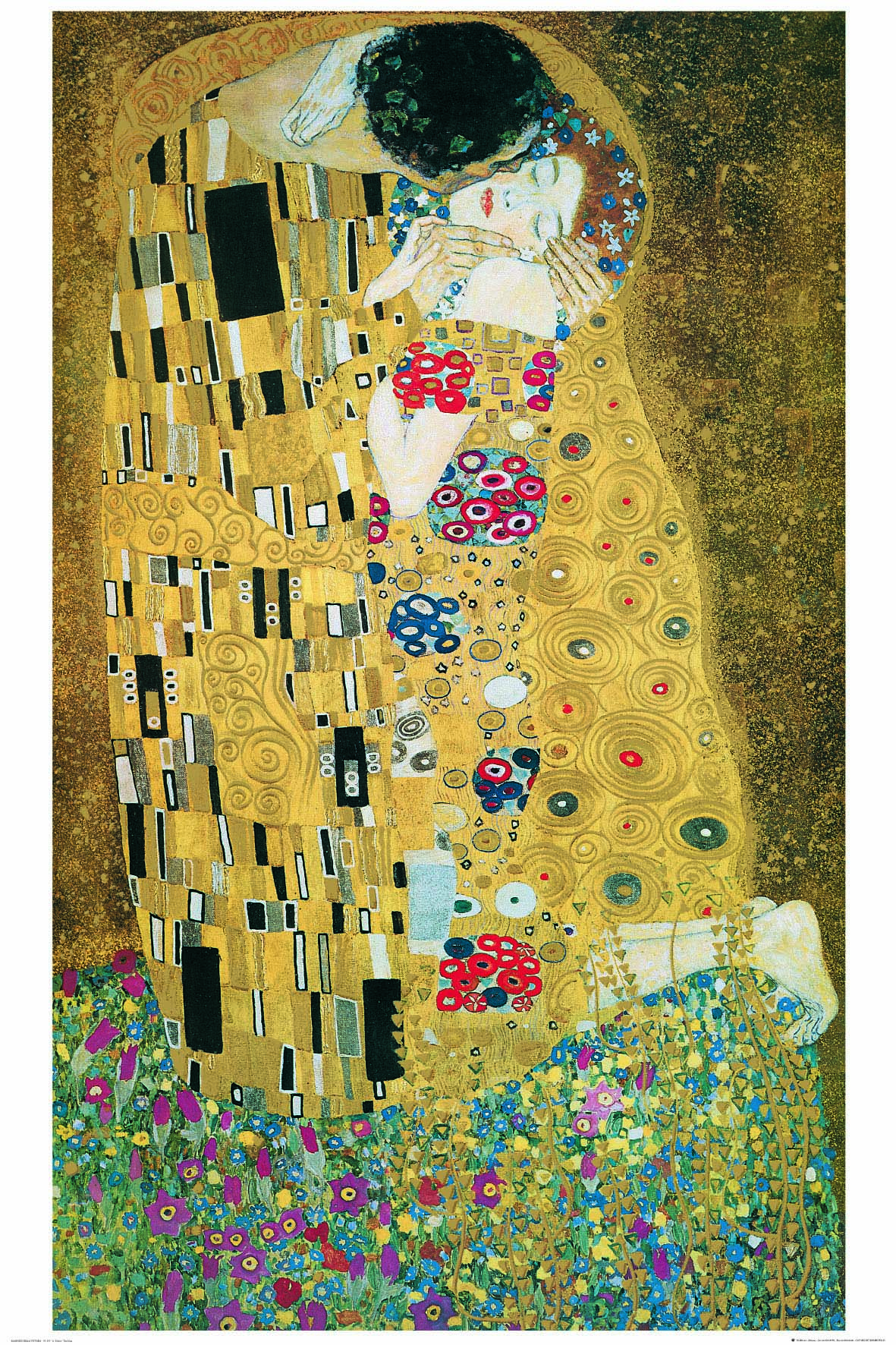 The Kiss original artwork by Gustav Klimt