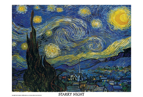 Vincent Van Gogh - The Starry Night (white border) Poster — Poster Plus