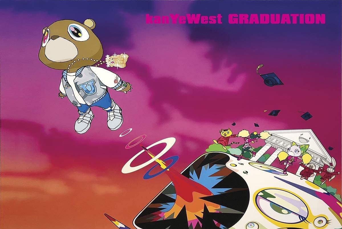 text used on cover of kanye west graduation album