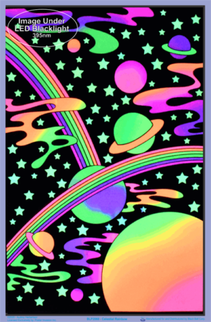 Celestial Rainbow Flocked Velvet Blacklight - Image 2