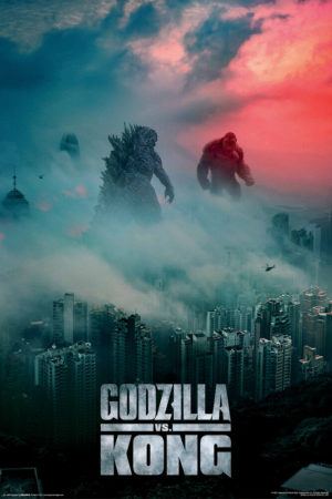 A wall poster print of the movie cover to the Godzilla vs Kong film