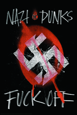 A wall poster print of The Dead Kennedys single Nazi Punks Fuck Off