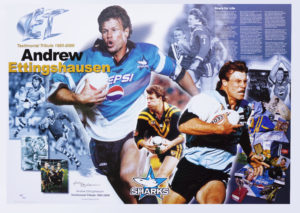 NRL Rugby League SIGNED Andrew 'ET' Ettingshausen Testimonial Tribute Ltd Ed Sports Print