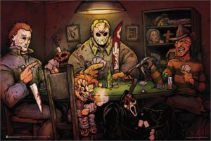 Horror Movie Slashers Playing Poker Poster By Big Chris