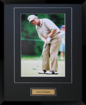 Jack Nicklaus Golf Putt Matted And Framed Photo