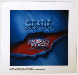 AC/DC The Razors Edge Album Cover Peel and Stick Vintage Sticker 1992