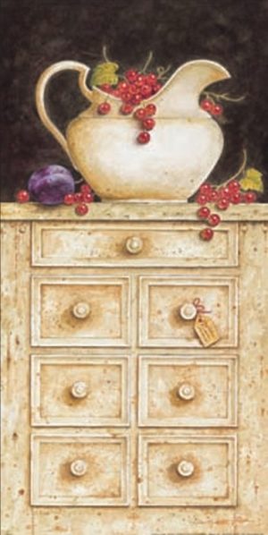 Eric Barjot - Vintage Dresser With Berries And Plum Art Print