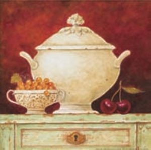 Eric Barjot - Vintage Dresser With Pots And Cherries Art Print