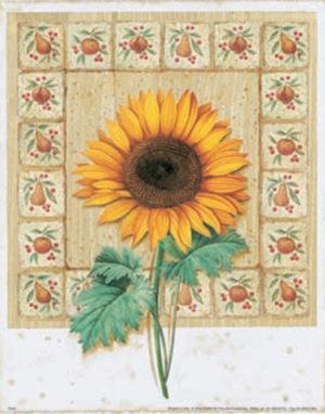 Sunflower On Mottled Background Art Print