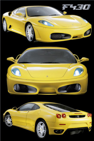 Ferrari Yellow 430 Car Poster (Published 2004, some wear)