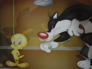 Tweety and Sylvester Anvil Mini Poster