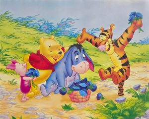 Winnie The Pooh Flower Basket Mini Poster