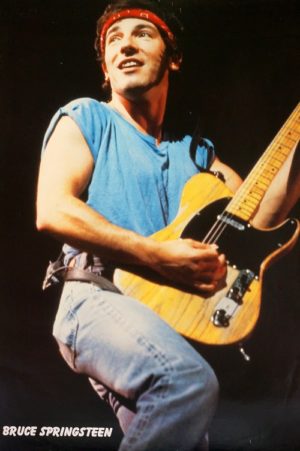 Bruce Springsteen Guitar Poster (Published 1980s, heavily worn)