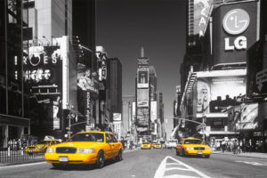 New York Times Square Yellow Taxis Car Poster