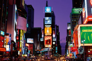 New York Times Square At Night Poster