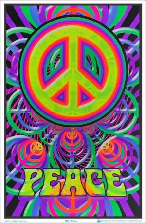 Peace Flocked Velvet Blacklight Poster