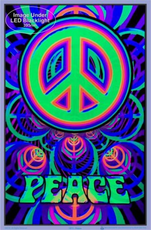 Peace Flocked Velvet Blacklight Poster - Image 2