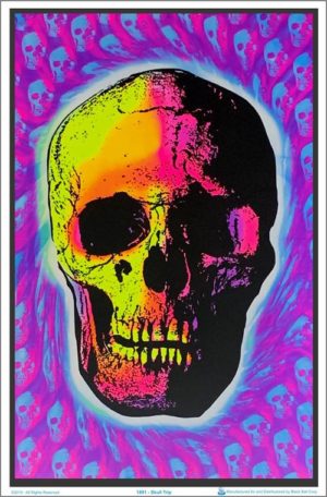 Skull Trip Flocked Velvet Blacklight Poster