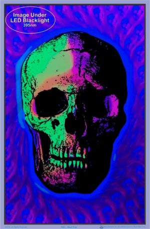 Skull Trip Flocked Velvet Blacklight Poster - Image 2