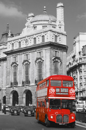 London Red Bus Trafalgar Square Poster