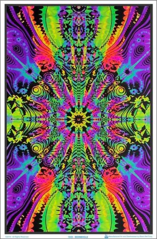 Wormhole Flocked Velvet Blacklight Poster
