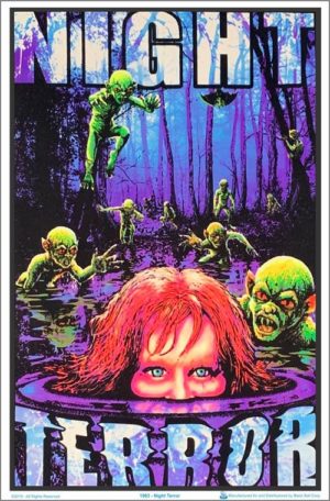 Night Terror Flocked Velvet Blacklight Poster