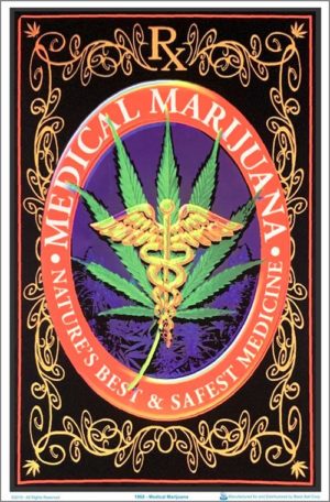 Medical Marijuana Flocked Velvet Blacklight Poster
