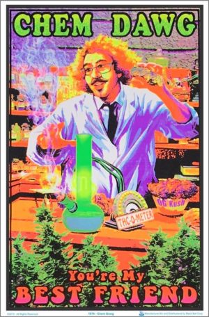 Chem Dawg Flocked Velvet Blacklight Poster