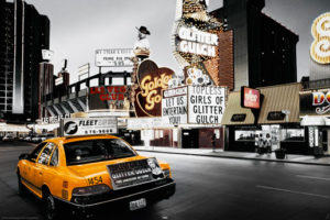 Las Vegas Yellow Taxi Car Poster