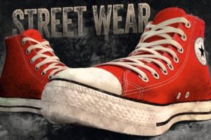 Streetwear Red Chucks Converse Sneakers Poster