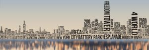 New York Type Buildings Jumbo Poster