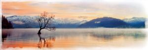 Evening Lake Jumbo Poster
