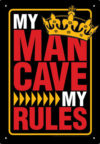Man Cave Rules Crown Tin Sign