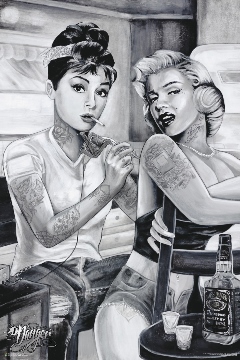James Danger Harvey - Audrey and Marilyn Tattoo Poster