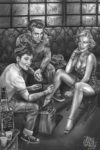 James Danger Harvey - Audrey, Marilyn and James Dean Tattoo Poster - Maxi Poster 61x91.5cm in Black Frame