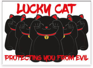 Lucky Cat Black FLAT Magnet