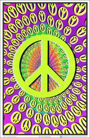 Peace Optical Flocked Velvet Blacklight Poster