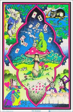 Alice in Wonderland Flocked Velvet Blacklight Poster