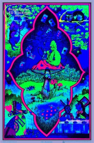 Alice in Wonderland Flocked Velvet Blacklight Poster - Image 2