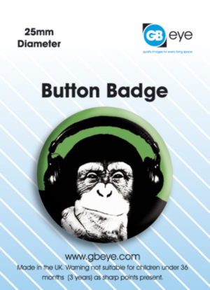 Steez - Chimp In Headphones Badge Single