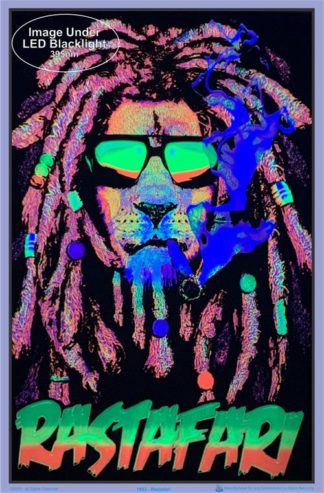 Rastafari Joint Flocked Velvet Blacklight Poster - Image 2