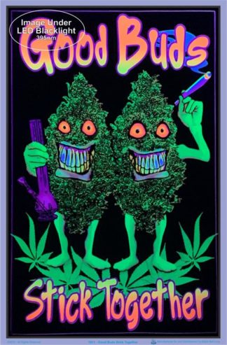 Good Buds Stick Together Flocked Velvet Blacklight Poster - Image 2