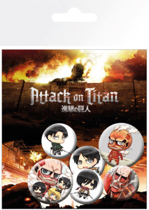 Attack on Titan Chibi Mix Badge 6 Pack