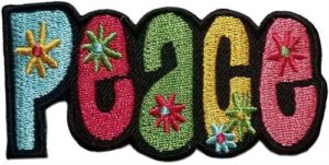 Peace Embroidered Sew On Patch