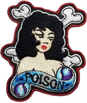 Poison 6.5x7cm Embroidered Sew On Patch